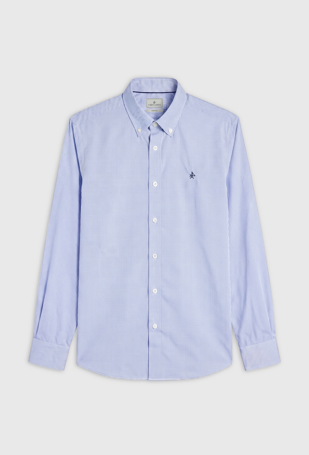camisas - Camisa cuadro vichy celeste