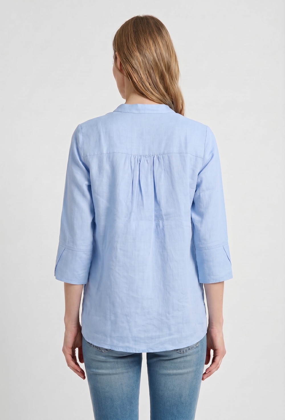 Valecuatro - Blusa lino color celeste