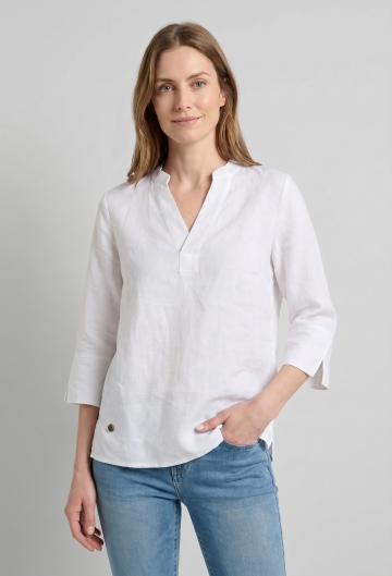 Blusa de lino color blanco