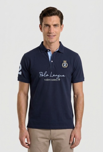 Polo bordado League azul marino