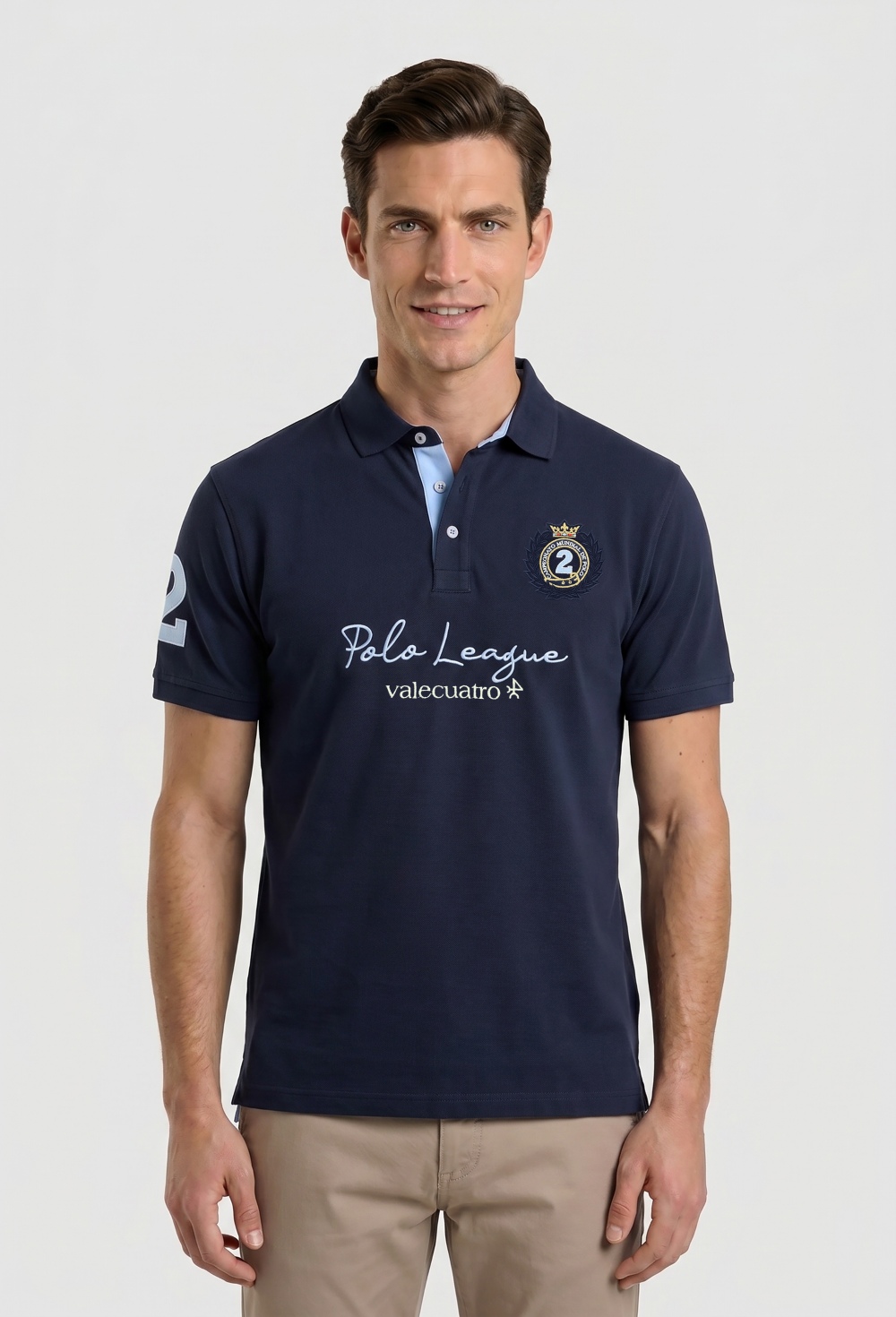 polos - Polo bordado League azul marino P26H-6479-AZM