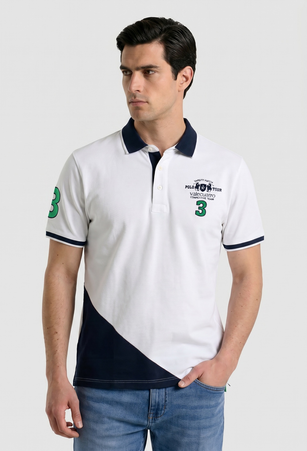 polos - Polo modelo Tour bordado blanco P26H-6498-BL