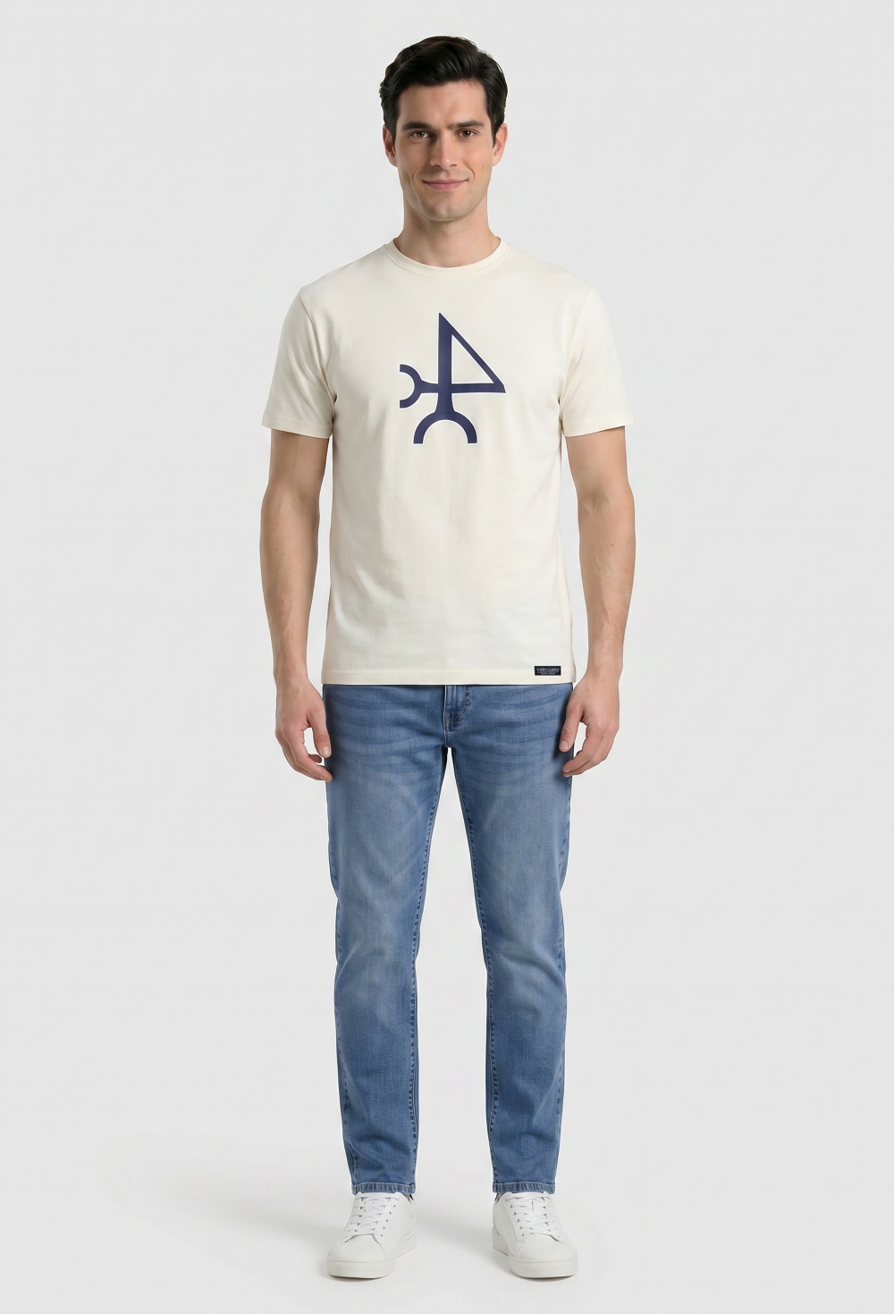 Valecuatro - Camiseta logo color blanco roto