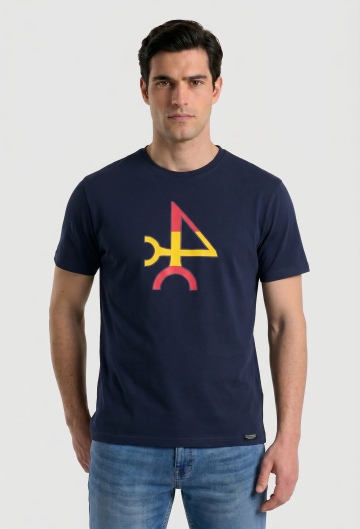 Camiseta logo Valecuatro España azul marino