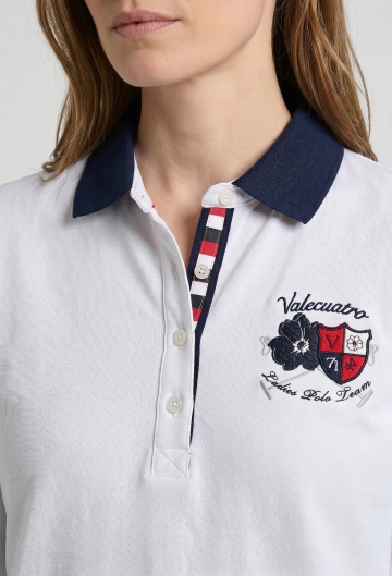 Polo bordado Ladies Team blanco