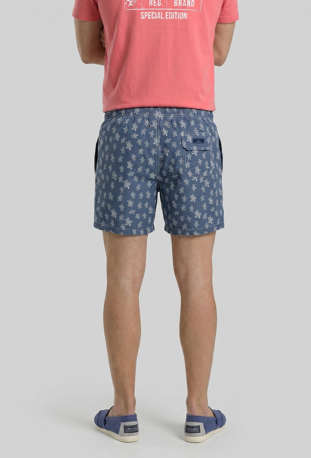 Valecuatro - Bañador estampado fantasía azul marino