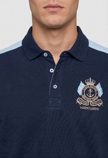 Polo Valecuatro tricolor azul marino