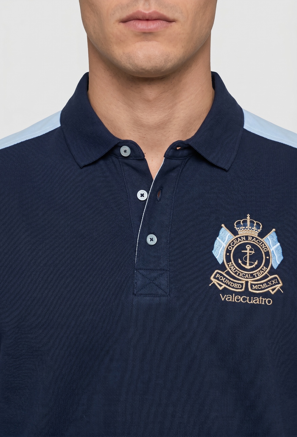 Polo Valecuatro tricolor azul marino - 64.9